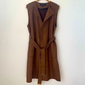 Marc New York Faux Suede Sleeveless Duster Cardigan